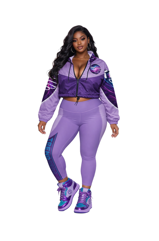 Purple Rein cropped windbreaker