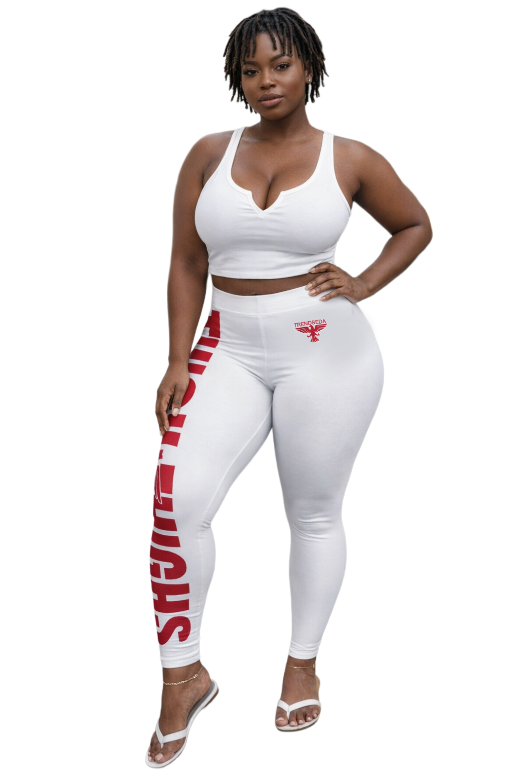 Thick thighs Leggings (Wh/Rd)