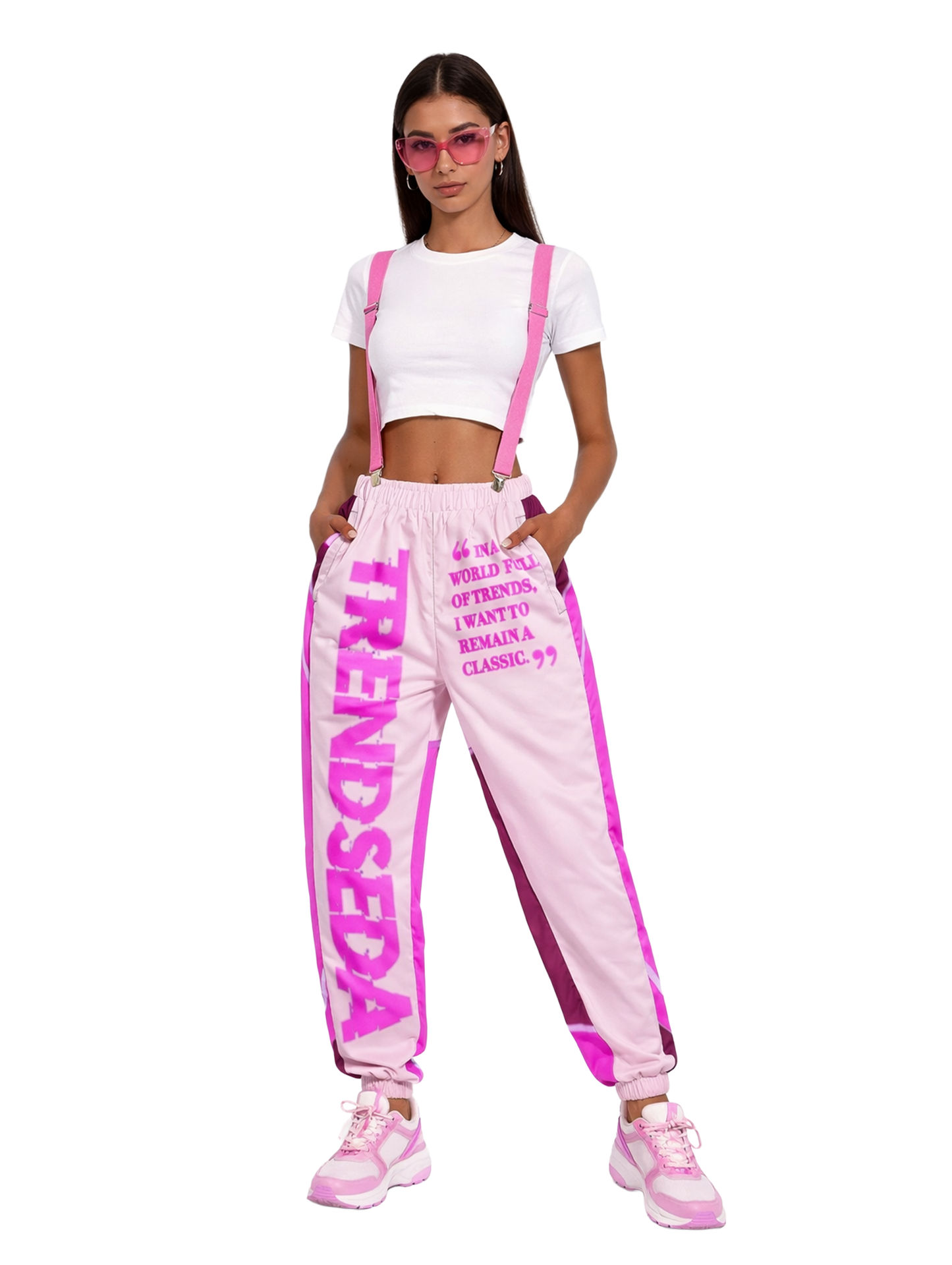 Pink pressure track pants